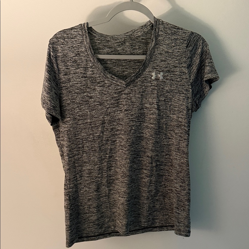 Under Armour Black/Gray Heather V-Neck Performance Tee